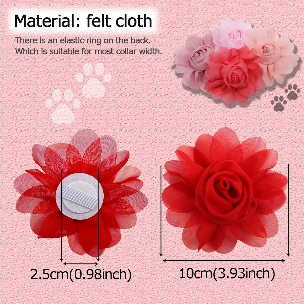 Big Flower-Collar 50px Dog Flower Collar Accessory  Dog Bow Tie  Pet Supplies Dog Accessories Bow Tie Collars For Small Dogs 3