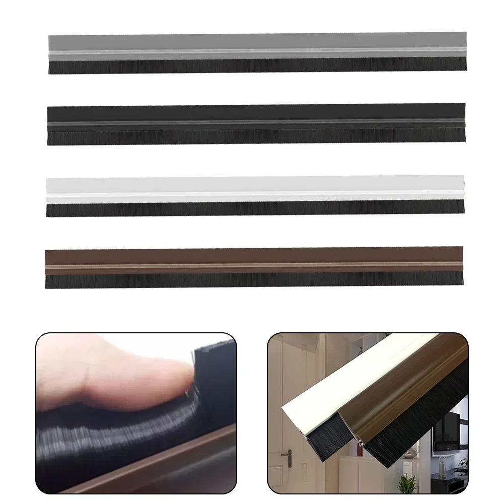 Door Seal Strip 100CM Door Bottom Brush Seal Strip Insectproof Soundproof Door Bottom Sealing Strip Window Weather Sweep Seals