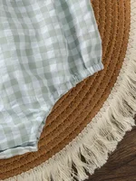 Suspenders Baby Boys Sleeveless Summer Plaid Green jumpsuit Japan&Korean Streetwear) 4