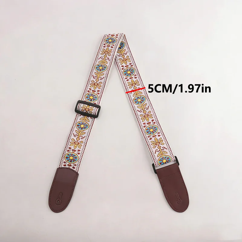 기타 스트랩 조절 가능한 순면 기타 스트랩 멀티 컬러 기타 벨트 베이스 어쿠스틱 일렉트릭 기타 액세서리 부품