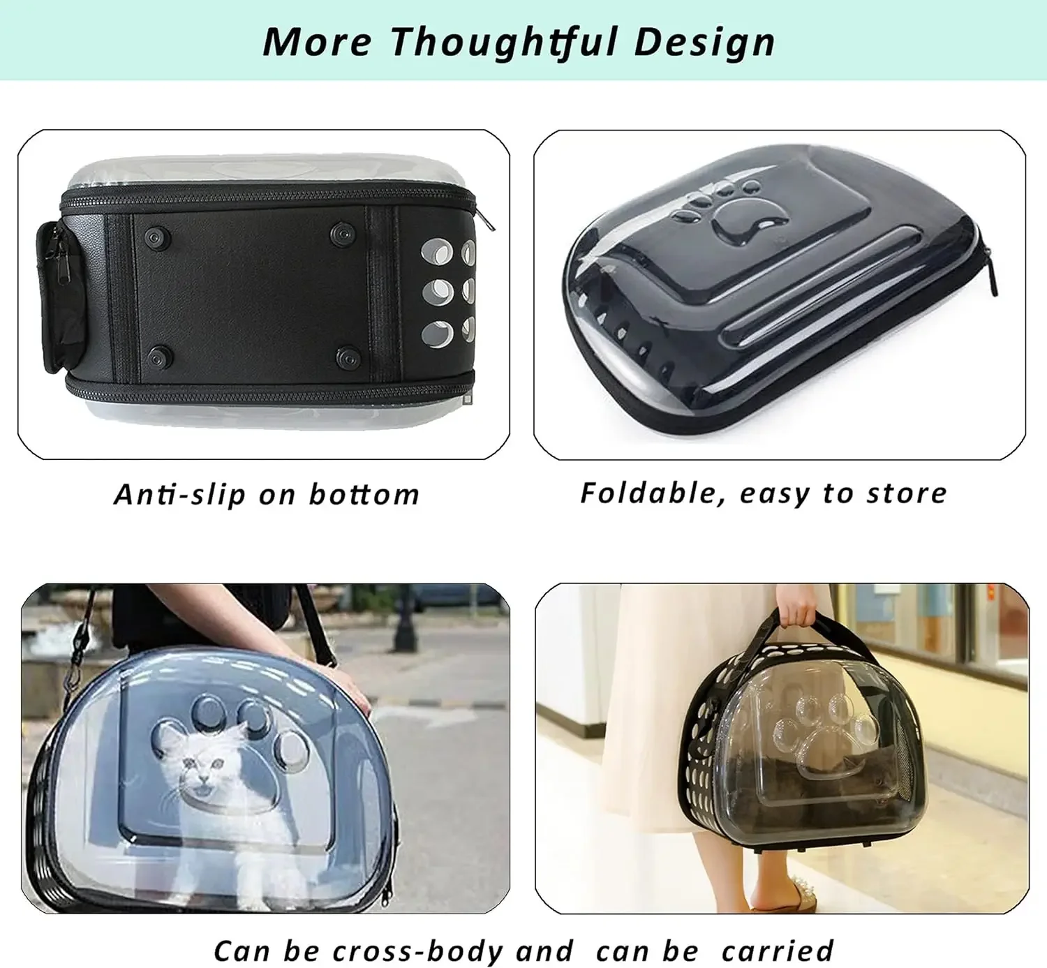 Pet Travel Bag Cat Carrier Outdoor Travel Breathable Handbag Cat Carrier Bag Collapsible Portable Small Pet for Cats Puppy