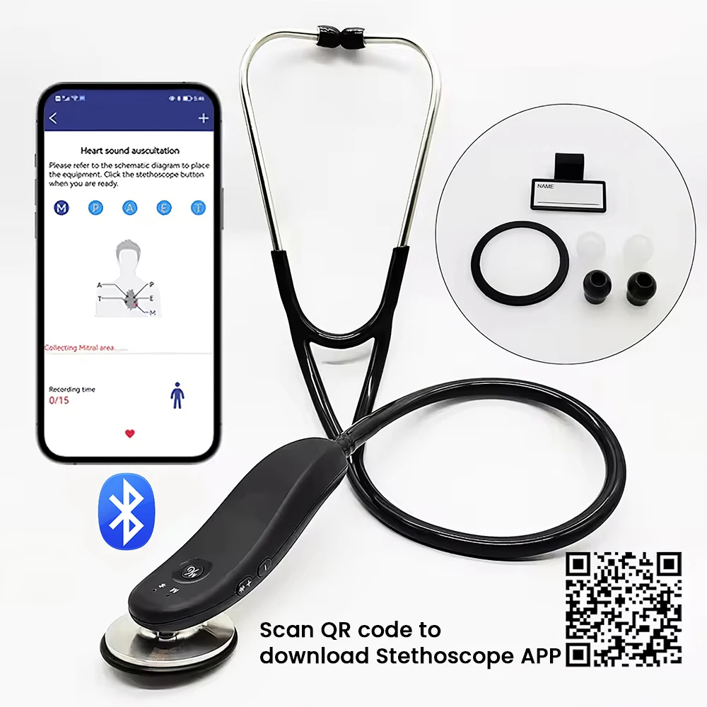 Digital Bluetooth Wireless Intelligent Electronic Stethoscope for Clinics, Hospitals, Homes