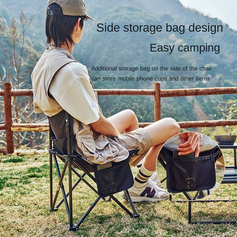 Outdoor camping folding chair portable fishing back chair leisure