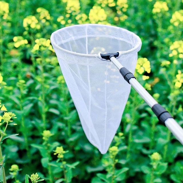 Telescopic Handle Insect Net Butterfly Dragonfly Net Outdoor Adventure 19’’ Net Depth 15’’ Diameter Ring Kids Fish Toy 6