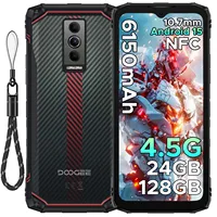 DOOGEE Blade10 Energy Rugged Phone Ultra-thin 6.5'' Screen 24GB RAM 6150mAh Battery (4GB+20GB) 128GB ROM Android 15 Smartphone