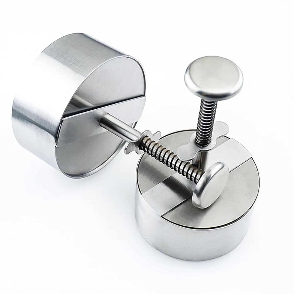 Hamburger Press Stainless Steel Burger Patty Maker Detachable Handle Non-Stick for Meat Patties Kitchen Grilling Accessories