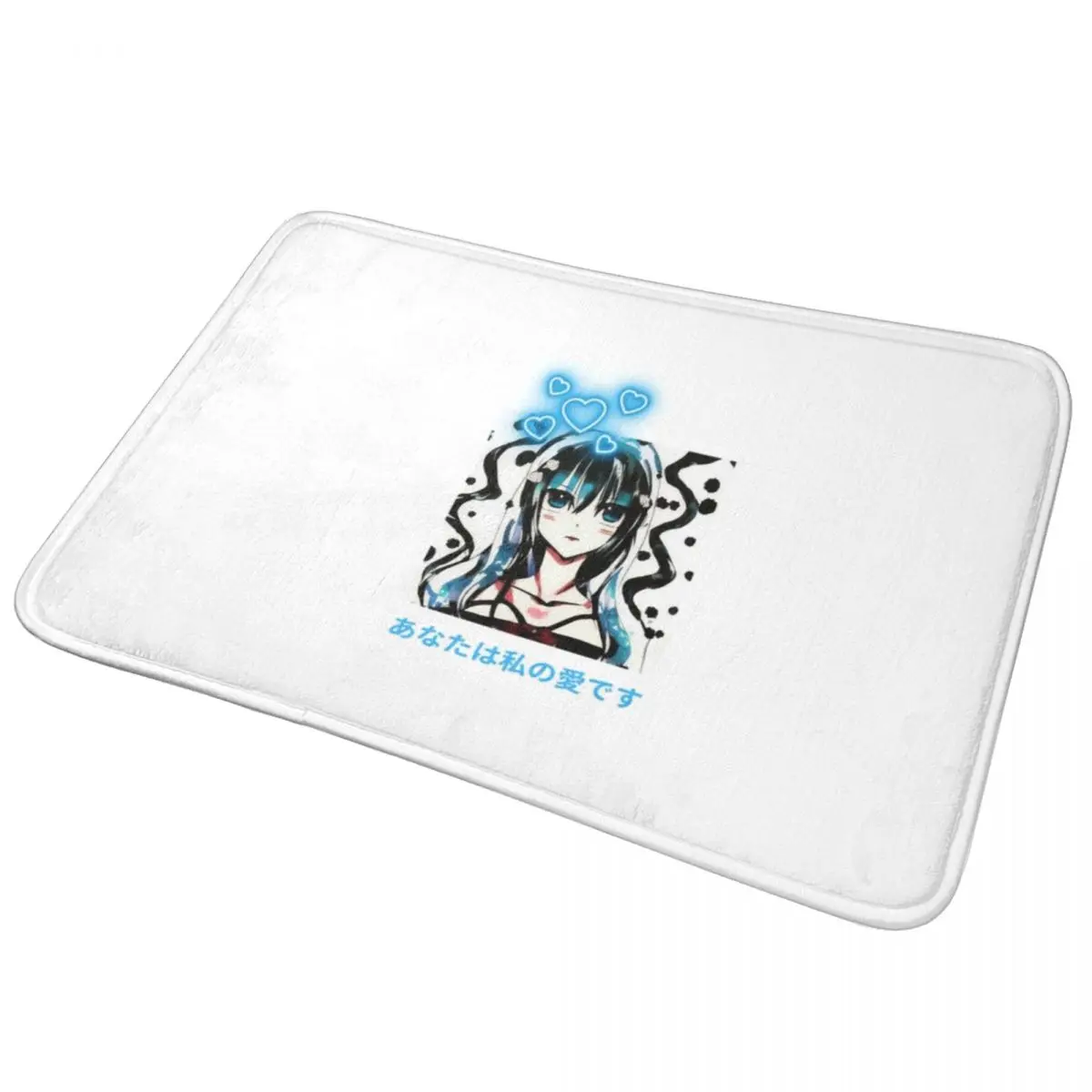 

Blue Love Anime Doormat Anti-skid Super Absorbent Bathroom Floor Mats Home Entrance Rugs Kitchen LBedroom Carpet Outdoor Footpad
