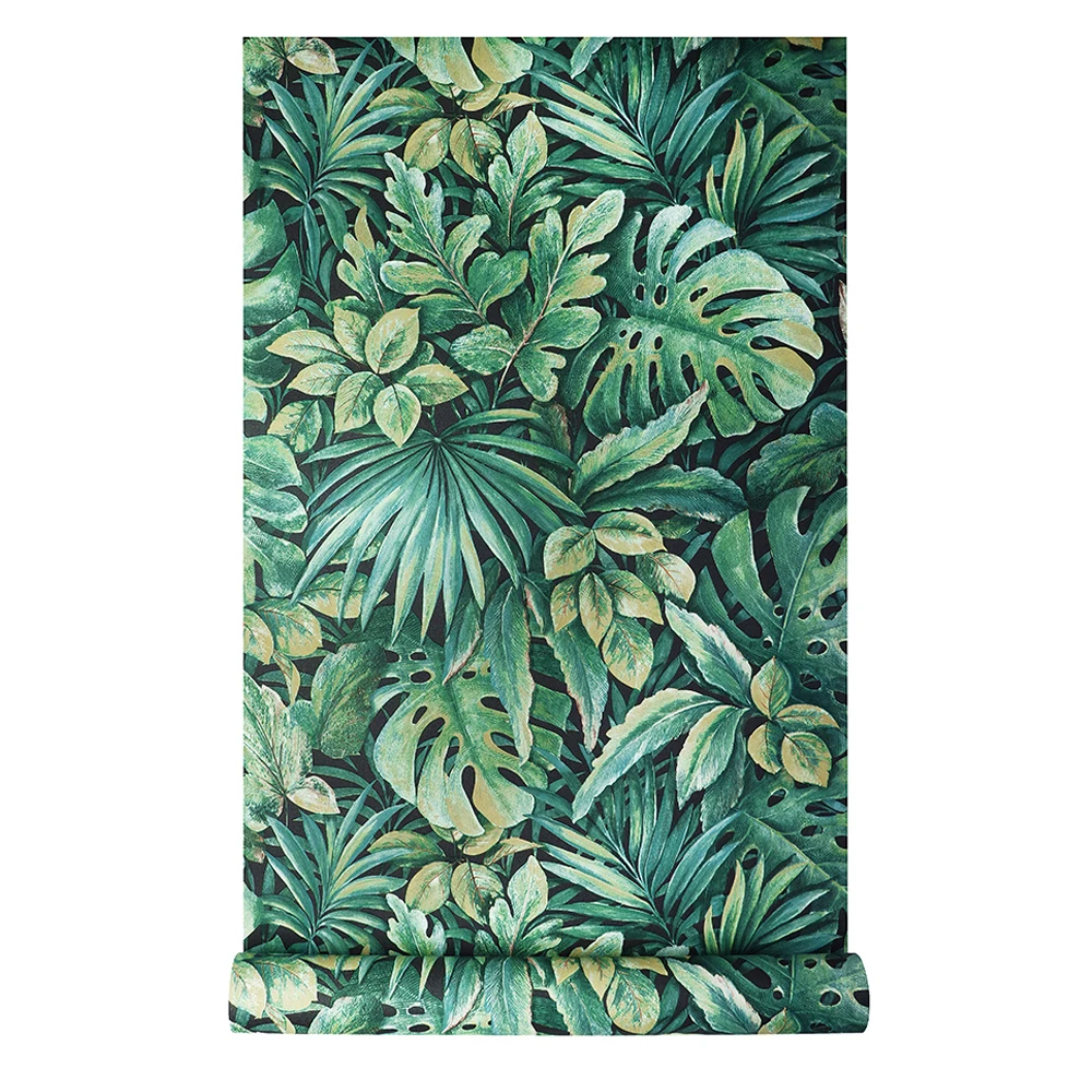 Floresta Palmeira Folhas Papel de Parede Simples Modern Home Living Room Quarto Verde Planta Papel de Parede para Sala de Estudo Varanda Resturant