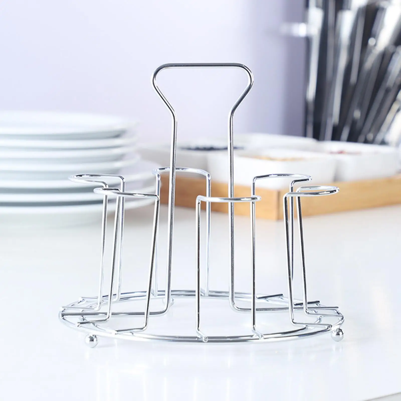 Bottle drying rack Bottle Drying Rack 6 Cup Mug Holder Silicone Protective Hooks Non-Bottle Drying Holder Tree for Glasses Coffee Mug