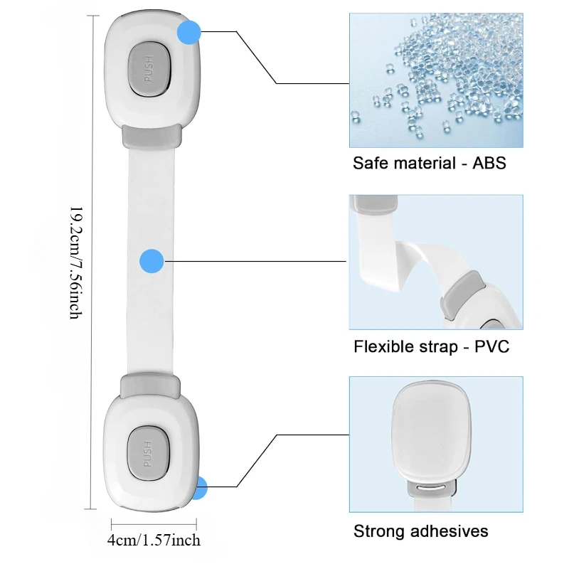 1/2/4PCS Baby Cabinet Locks Kids Safety Cabinet Proofing Child Safety Strap Lock Adhesive Drawer Fridge Oven Door Toilet Latches cabinet lock child lock safety lock refrigerator lock refrigerator door lock
