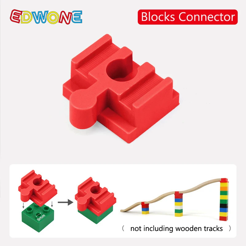 5/10PCS Wooden Train Track Accessories Plastic Building Blocks Adapters Wooden Track Connectors fit for Brand Wood Tracks Toys 6