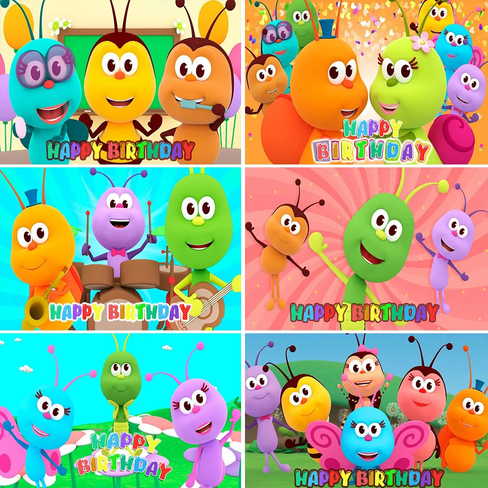 Детский тематический фон Bichi для фотосъемки детей на 1-й День Рождения Вечеринка в честь будущей матери Луг Радуга муравьи друзья реквизит для фотосъемки