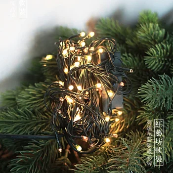크리스마스 트리 야외 방수 LED 점멸 시리즈, 기장 노란색 광원 램프, 따뜻한 흰색 구리 스트링
