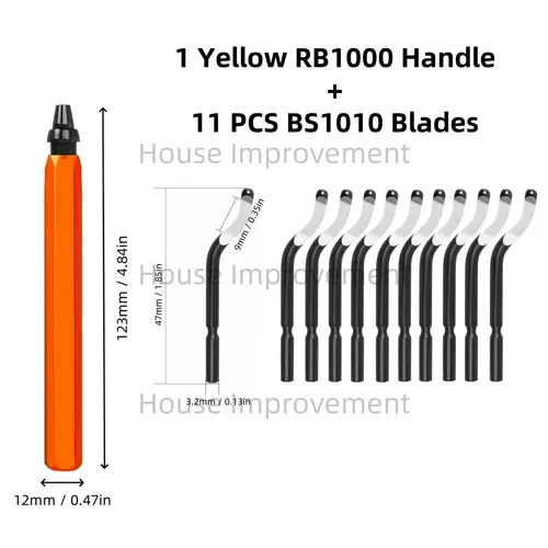 Deburring Tool Set with 11pcs High Speed Steel Swivel Blades Burr Removal Tool for Metal Resin PVC Pipes Copper Plastic Aluminum - Image 9