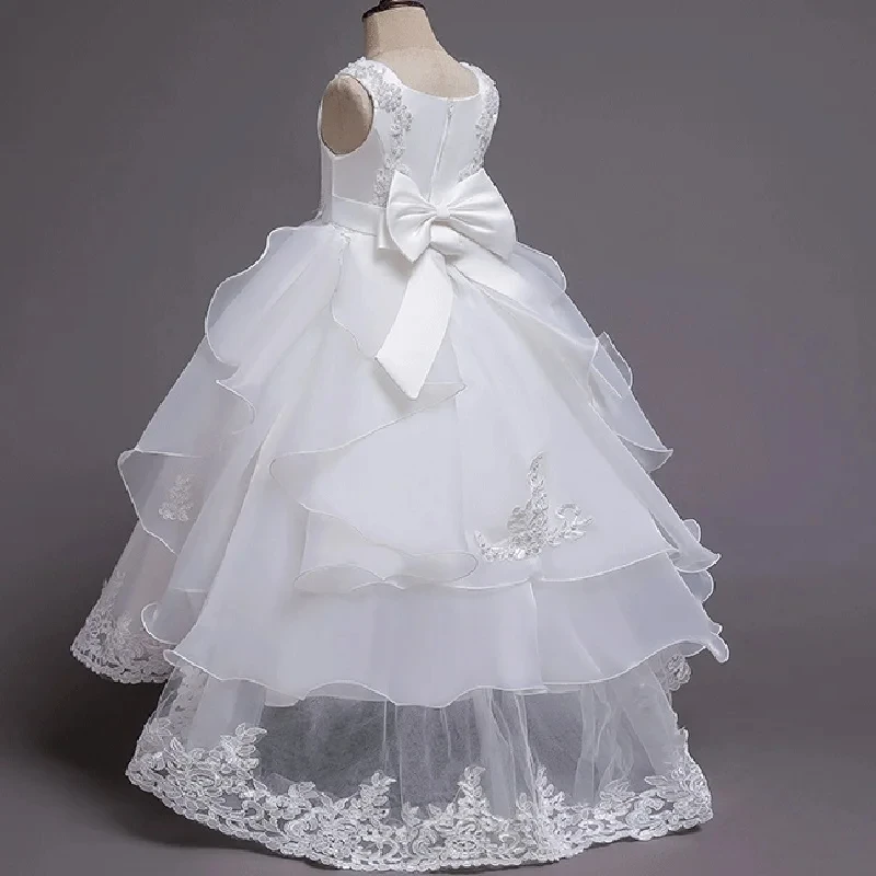 Flower Girl Dresses Floral appliqu&eacute; dress Girls dresses Flower Girl Birthday Party high end embroidered tuxedo girl's Eucharist ball show Beaded embroidered Tuxedo vestidos de fiesta