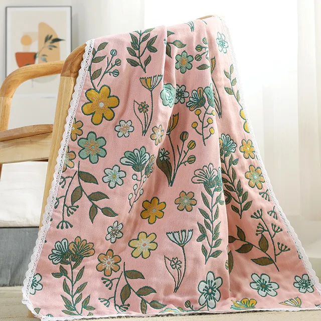 80*160 Cm-Es Terry Pamut Fürdő Törülközők Csipke Dizájn Japán Stílusú 5 Rétegű Géz Gyors Szárító Otthoni Zuhany Törölközők Fürdőszobák - Image 3