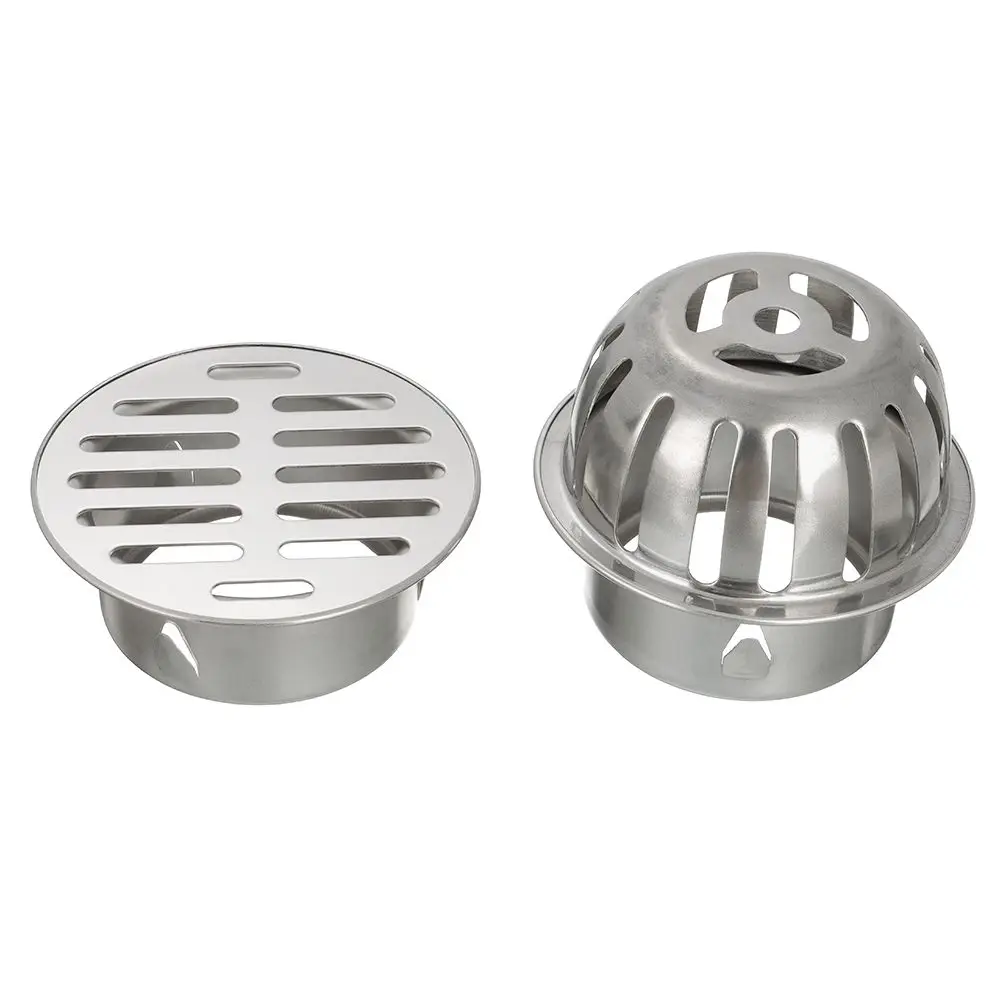 ที่ครอบท่อระบายน้ำสำหรับใช้ในสวนขนาด50/63/75/83/110มม. ที่ครอบท่อระบายน้ำที่พื้นกลางแจ้งทำจากสเตนเลสสตีลป้องกันการบล็อก 1