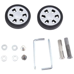 Set Of 2 Luggage Wheel Suitcase Replacement Wheels Luggage Suitcase PU Swivel Caster Wheels Bearings Repair Kit 55X12mm