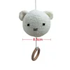 Handmade Crochet Bear Animal Head Knitting Rattle With Music DIY Baby Infant Newborn Teether Sensory Toy 6