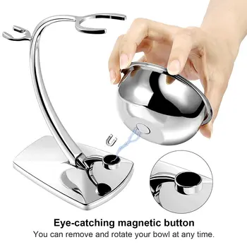 Kit da barba definitivo: set pennello da barba, supporto per rasoio e ciotola per sapone: regalo perfetto per uomini per la festa del papà e i compleanni 1