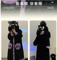 2024 Winter Pajamas Bat Robe Homewear Lounge Sleepwear Warm Comfy Kawaii Halloween Party Vampire Cosplay Costume - Image 6