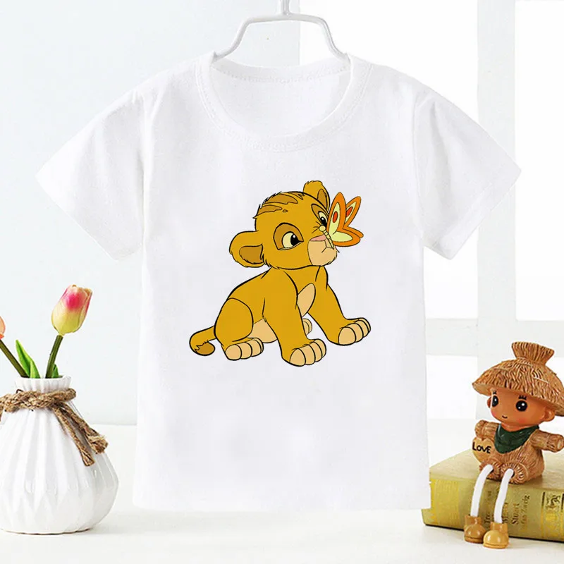 The Lion King Simba T Shirt Kids Boys Clothes White Short Sleev T-shirts Summer Children Clothing Baby Tops 1-12 Years Old 5