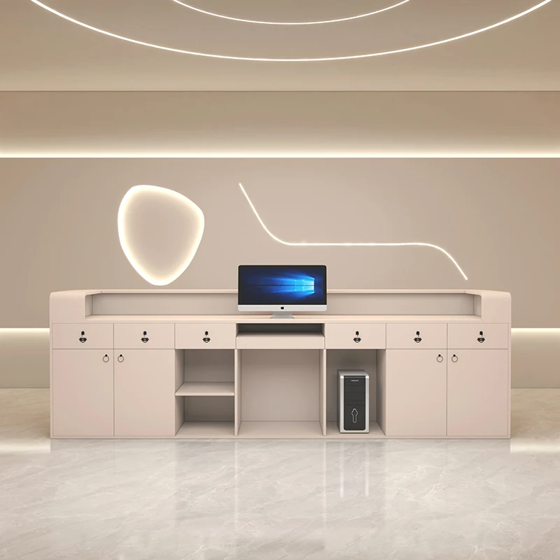 Modern Reception Desks LuxuriousCommercial Receptionist Waiting Reception Desks Comptoir De Caisse Boutique Office Furniture