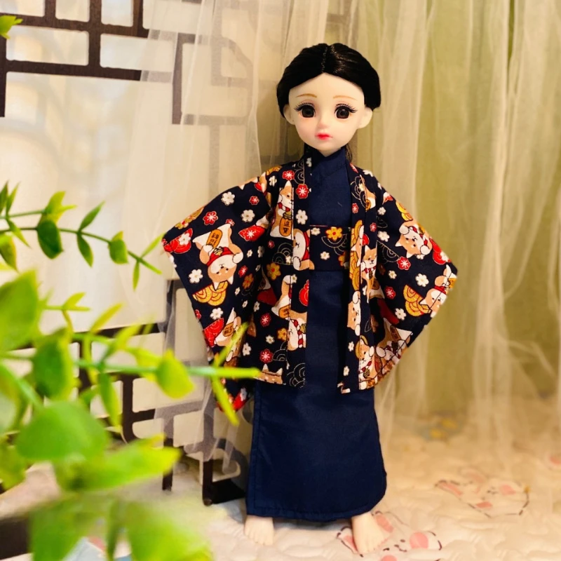 일본식 기모노 30cm 소녀 인형 세트 1/6 인형 드레스업 세트