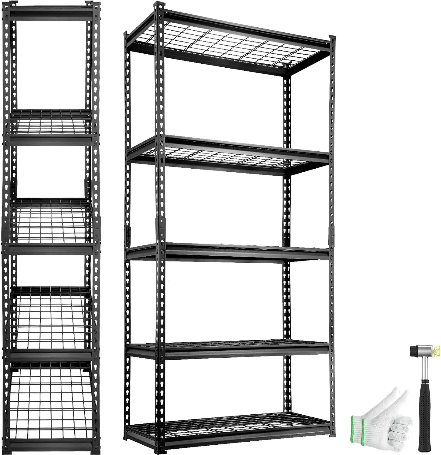 

Storage Shelving Unit, 5-Tier Adjustable, 2000 lbs Capacity, Heavy Duty Garage Shelves Metal Organizer Wire Rack