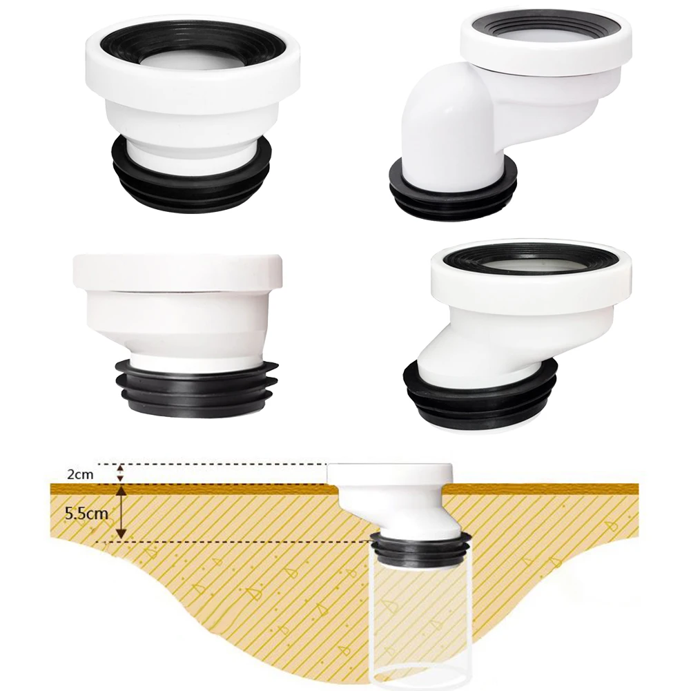 

2/5/10cm Offset-Toilet WC Misaligned Pan Connector Shifter Bowl Smooth Soil Pipe PVC Straight Eccentric Drain Nozzle-Replacement