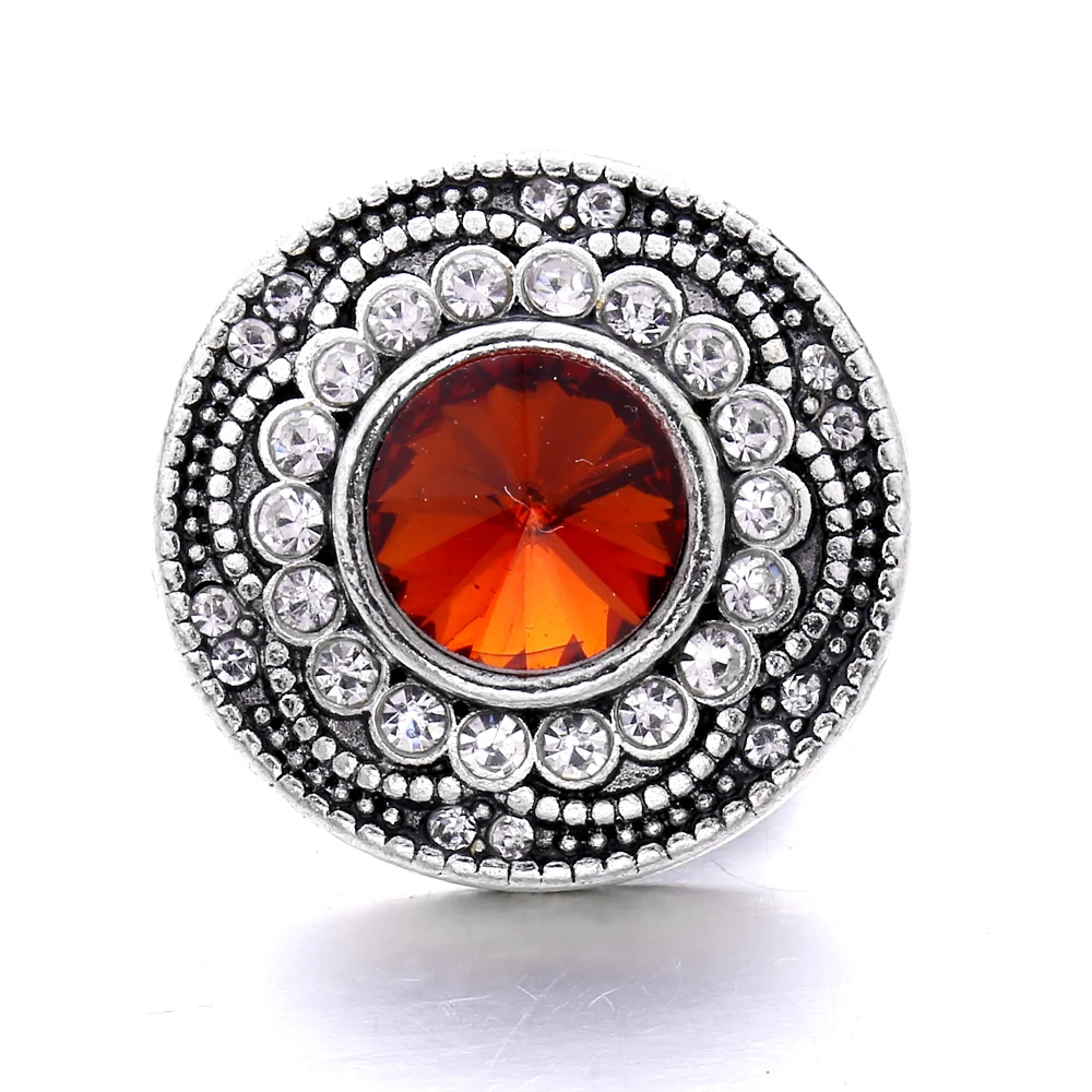20pcs Fashion Crystal Round 18mm Snap Buttons for Snap Bracelet Bangle DIY Button Jewelry Making