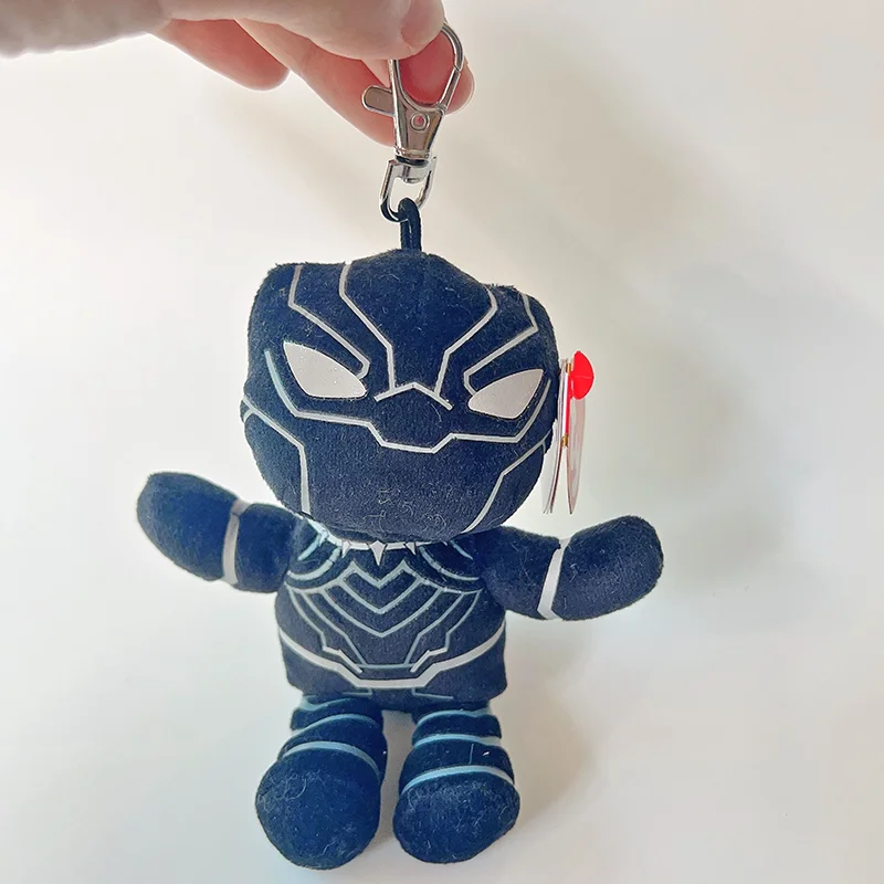 9cm Ty Beanie Big Eyes Small Pendant Keychain Clips Mini Stuffed Plush Toy Doll Leopard Black Panther Children Christmas Gifts 6