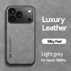 Premium PU Leather Magnetic Car Holder Phone Case with Built - in Iron Protection for Honor 600 Pro (Light Gray)