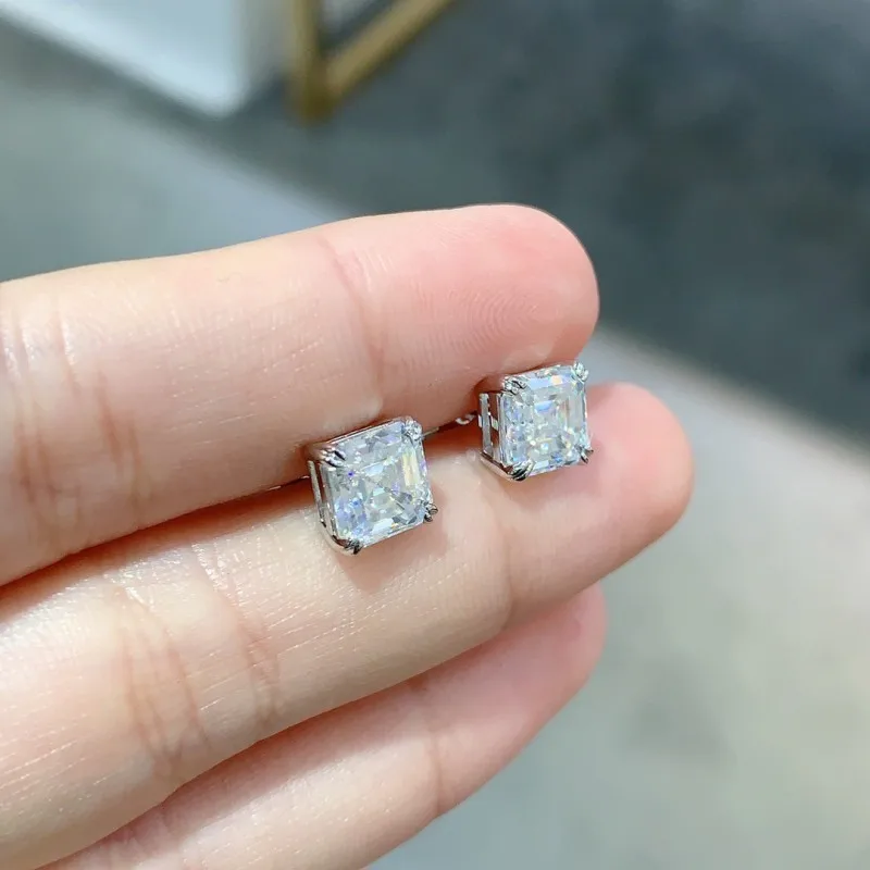 Follow Cloud Yellow White Moissanite Stud Earrings