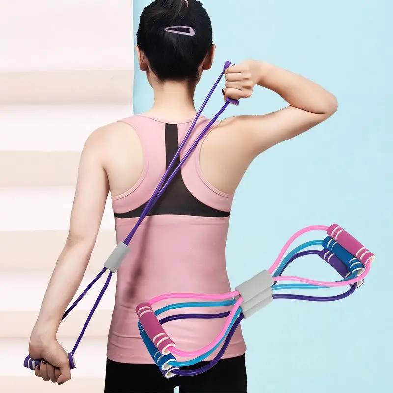 8-shaped Pull-up Yoga Band Fitness Weight Loss Shoulder Back Beauty Home Shoulder Neck Stretching Elastic Band