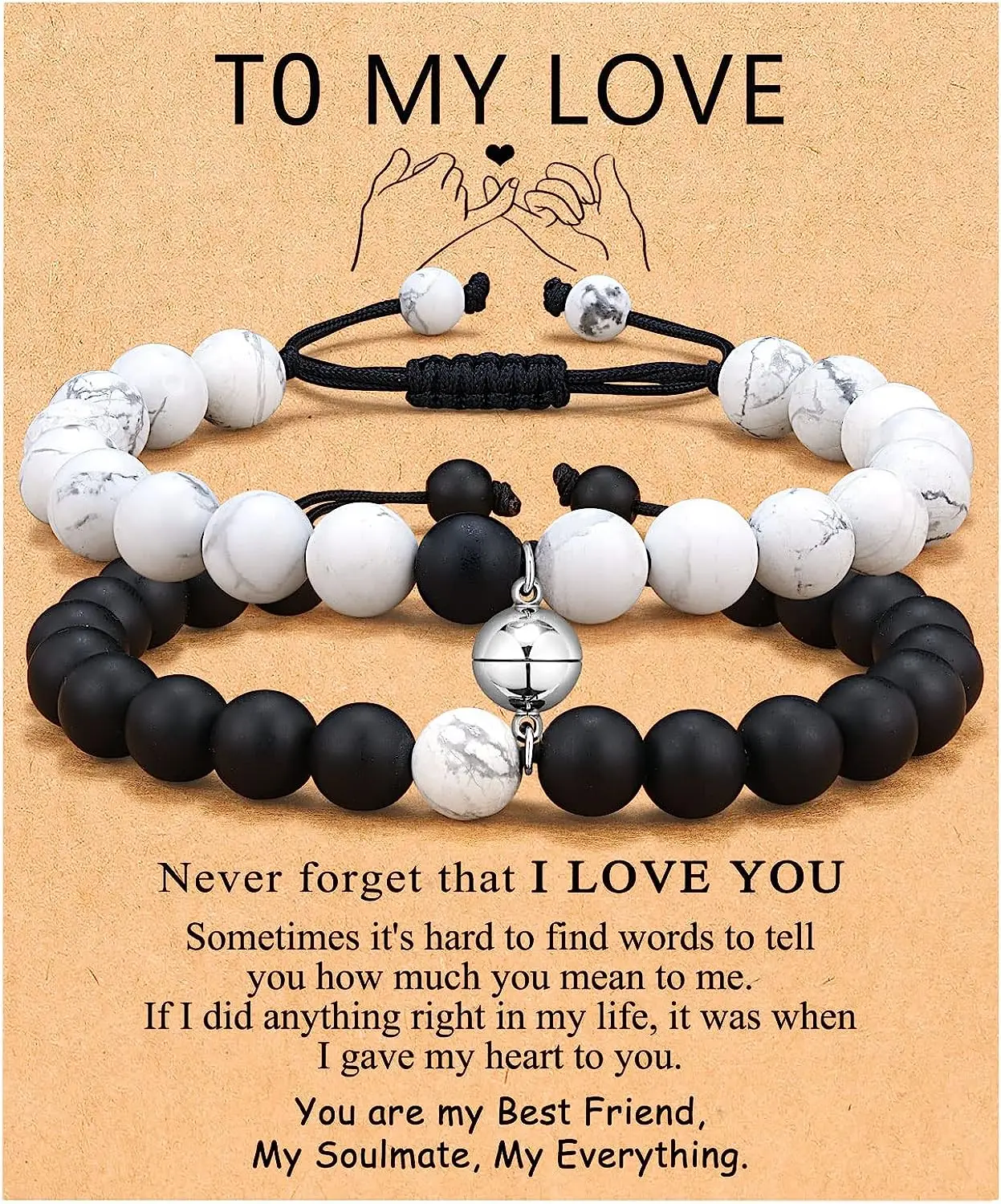 Matching Bracelets For Couples - Puzzle Heart Design, Stainless Steel, Anniversary & Valentine's Gift - View #12