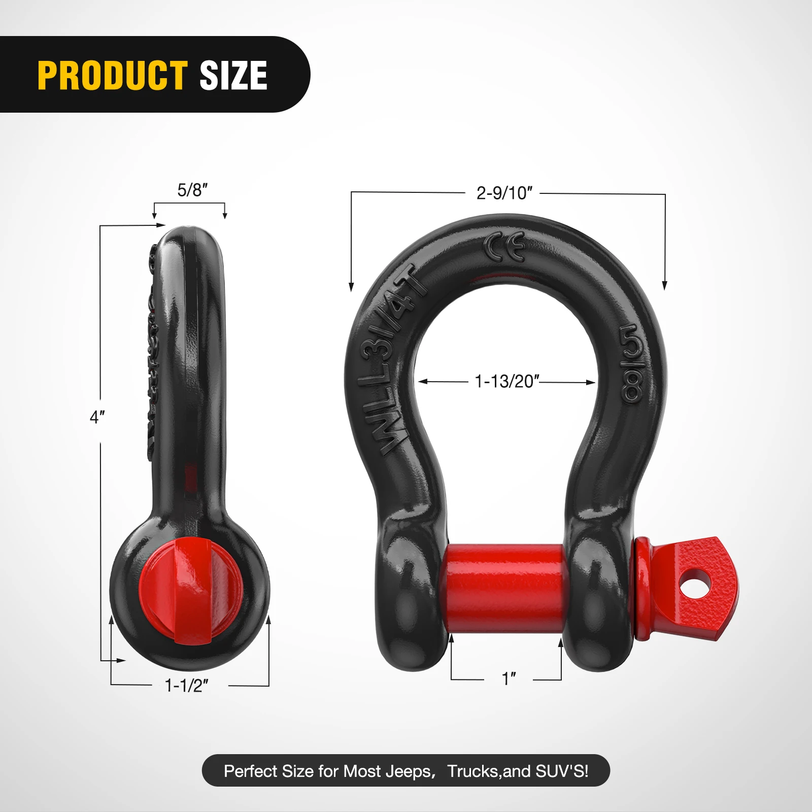 5/8" Heavy Duty D-Ring Shackles 6