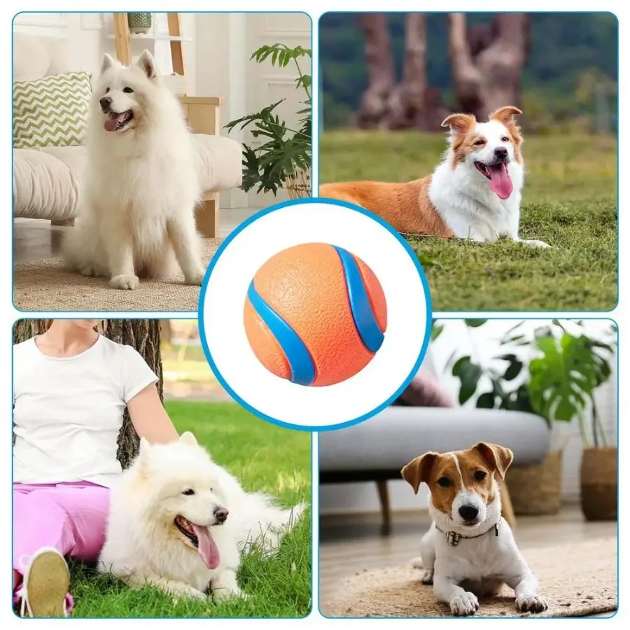 Dog Toy Ball Dog Fetch Ball Toy Tough Pet Ball Puppy Chew Toy Solid Elastic Jumping Ball Pet Accessories For Large Medium Small 2