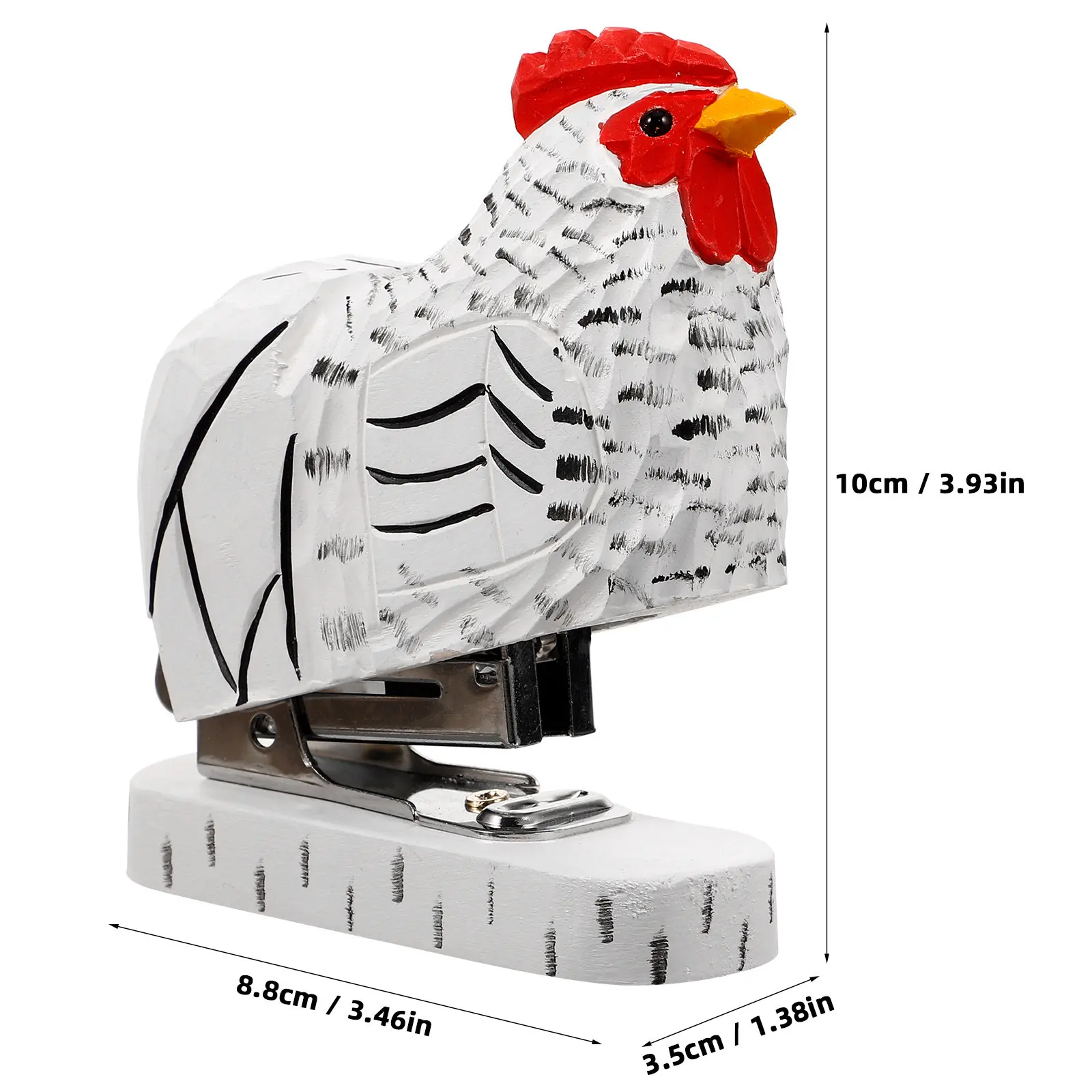 나무 수탉 동물 스테이플러 작고 귀여운 재사용 가능한 종이 스테이플러 사무실 데스크탑 도구 동물 장식 스테이플러 책상 액세서리