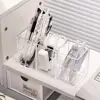 Desk Stationery Storage Pen Holder Transparent 3 Grids Pen Storage Box INS Style Large Capacity Pencil Container Students 2