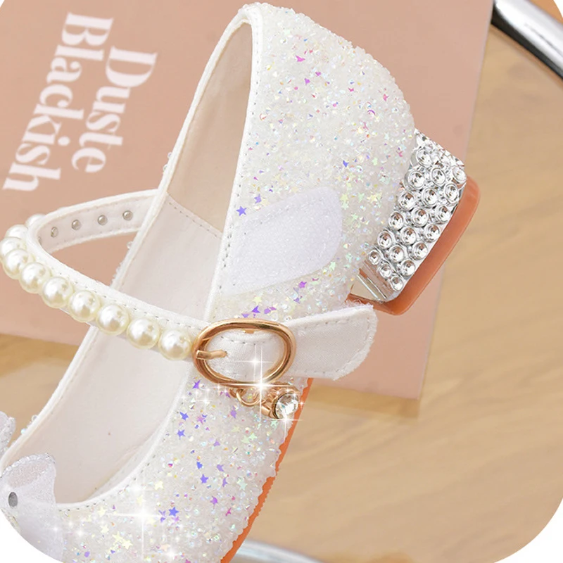 بريق الفتيات فستان حذاء مع حفل زفاف أحذية الترتر ا...