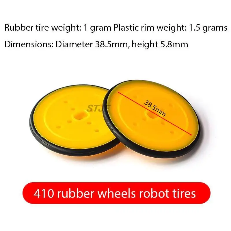 10 pezzi 410 ruote in gomma pneumatici robot TT motore robot piattaforma per auto intelligente giocattoli di progettazione elettronica per auto - immagine 2