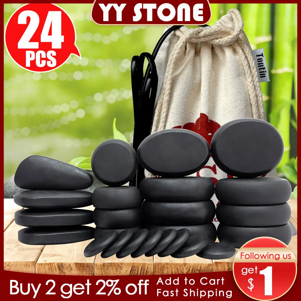 Tontin Hot Stone Massage Body Basalto Stone Set Salone Di Bellezza Spa Con Borsa Riscaldante In Tela Spessa Healthcare Back Pain Relief