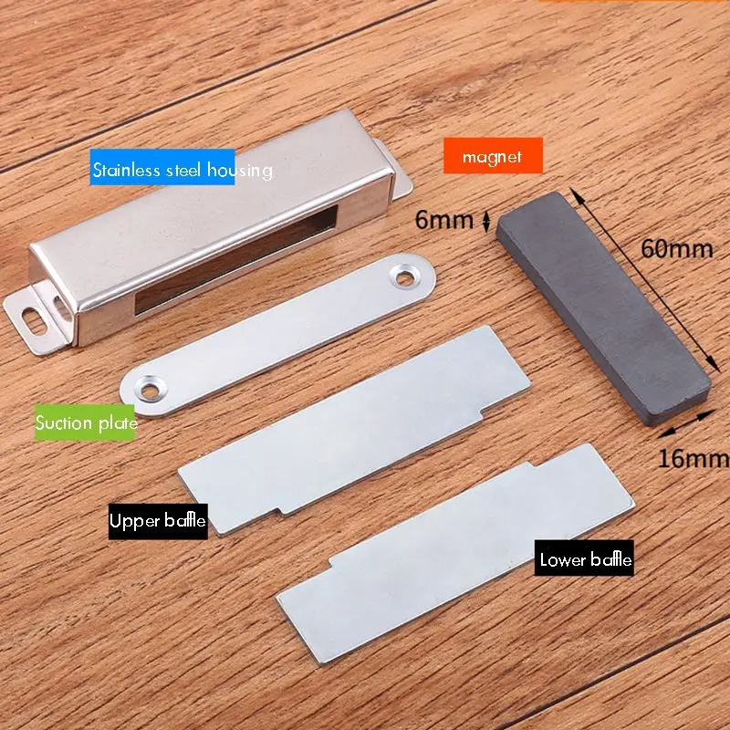 Grand loquet de porte magnétique en acier inoxydable, loquets de Cisco  magnétiques pour armoire, panneau Chi, fermeture de porte de meubles