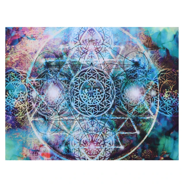 Poliészter Gobelin Absztrakt Geometria Mintázat Fal Függő Takaró Art Otthoni Dekoráció150X130Cm