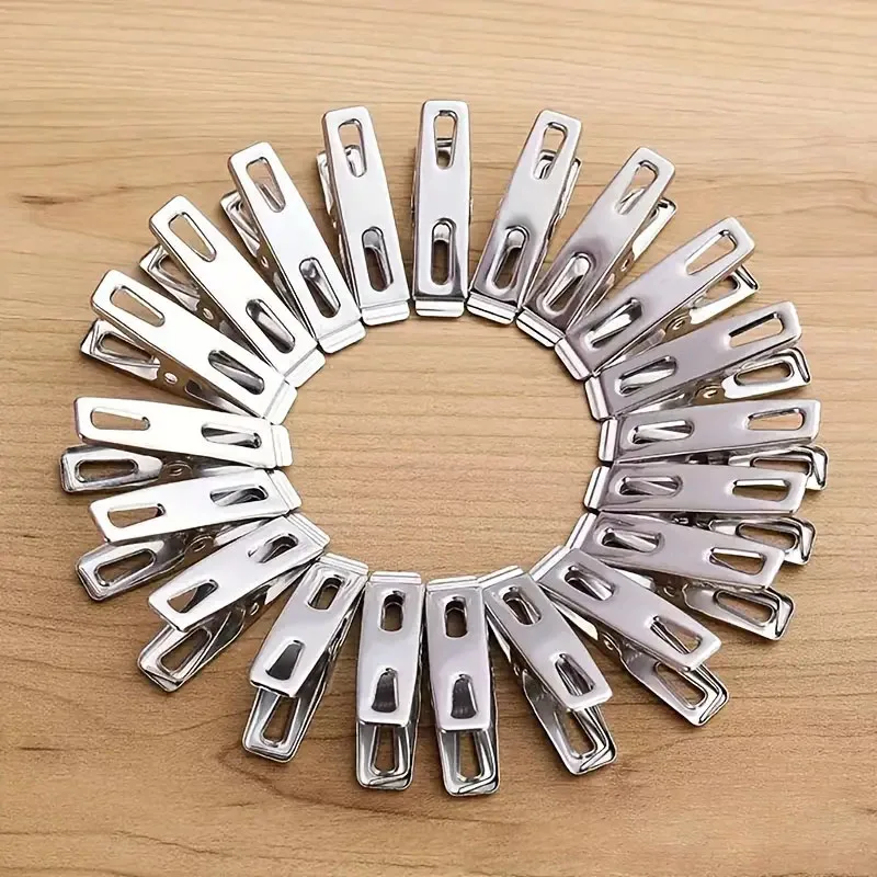 50 Pezzi Mollette Per Bucato In Acciaio Inox – Resistenti E Antiruggine – Con Borsa E Clip – Fino A 2,7 Kg - 2