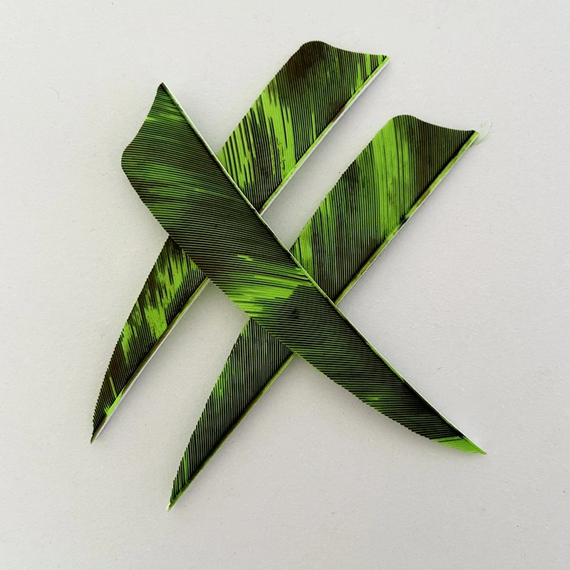 50pcs 4 Inch Left Wings Turkey Feathers Arrow Fletching Camo Color Archery Hunting Arrow Accessories Shield Cut 3