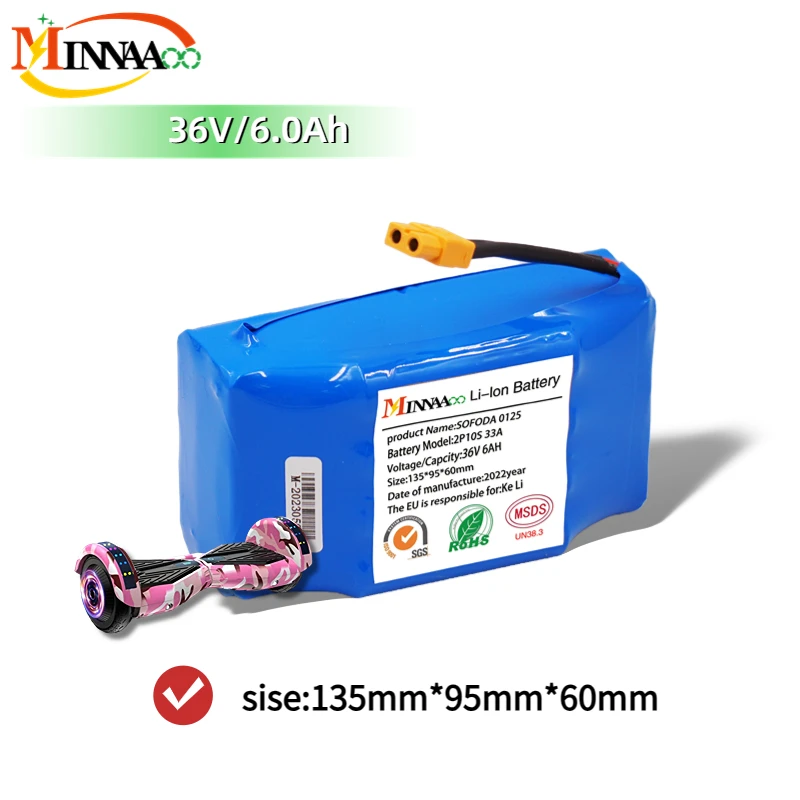 

2023 Upgrade 36V 12000mAh Battery Pack Rechargeable Lithium ion battery for Electric Self Balancing Scooter HoverBoard Unicycle