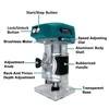 Brushless Electric Trimmer 5-speed Trimming Woodworking Machine Wood Router Milling Engraving Slotting For Makita 18V Battery 4