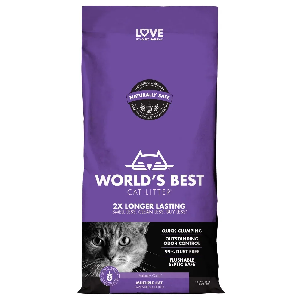 

Pet Cat Supplies Lavender Scented Cat Litter 28 Lb Flushable Quick Clumping Easy Scooping